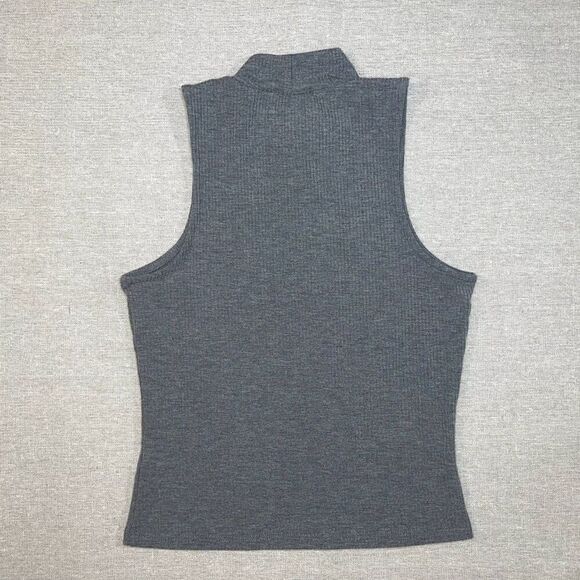 Aero - Seriously Soft | NWT Gray Mock Neck Sleeveless Crop Top | Small - Picture 2 of 5